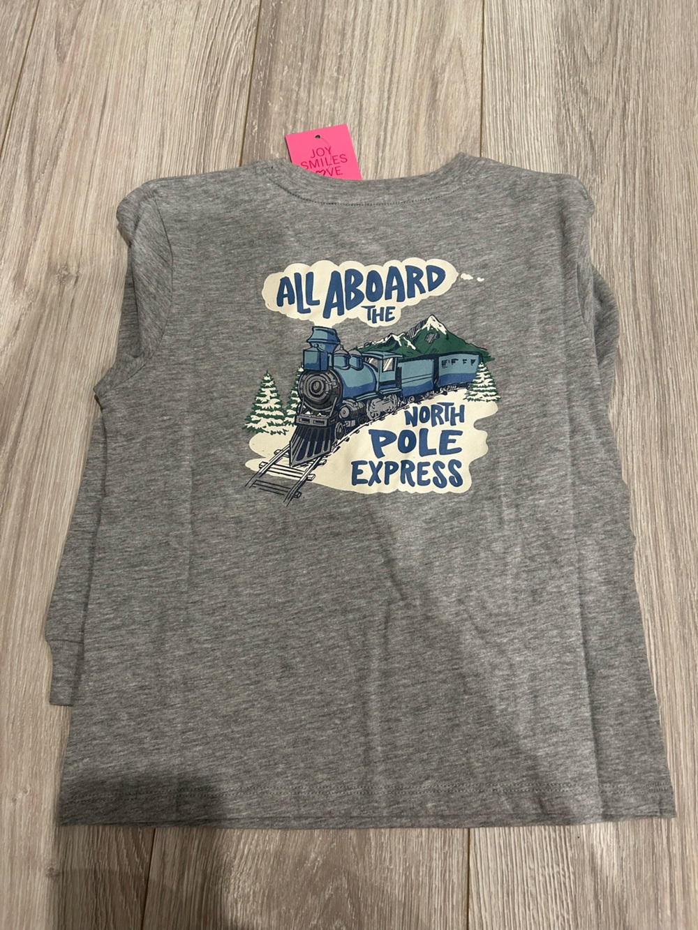 All Aboard the North Pole Express Grey Graphic Tee